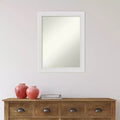 Miroir mural étroit 22x28 pouces - Cadre blanc doux, style moderne