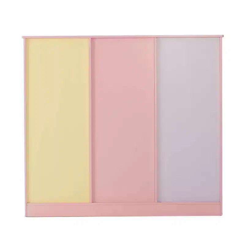 Étagère à Livres Modulable 3x3 pour Enfants avec Porte - Jardin Magique Rose, 9 Compartiments