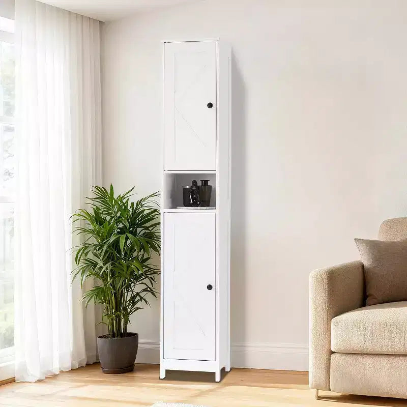 Meuble de rangement haut et étroit pour salle de bain, organiseur sur pied de 170 cm avec étagère réglable, conception résistante à l'eau pour cuisine, couloir, salle de bain