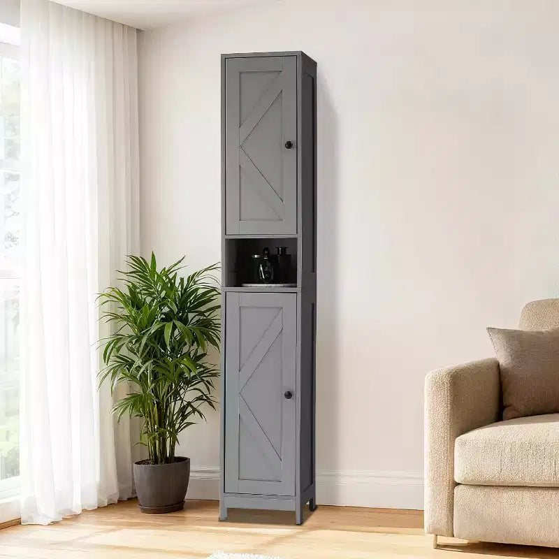 Meuble de rangement haut et étroit pour salle de bain, organiseur sur pied de 170 cm avec étagère réglable, conception résistante à l'eau pour cuisine, couloir, salle de bain