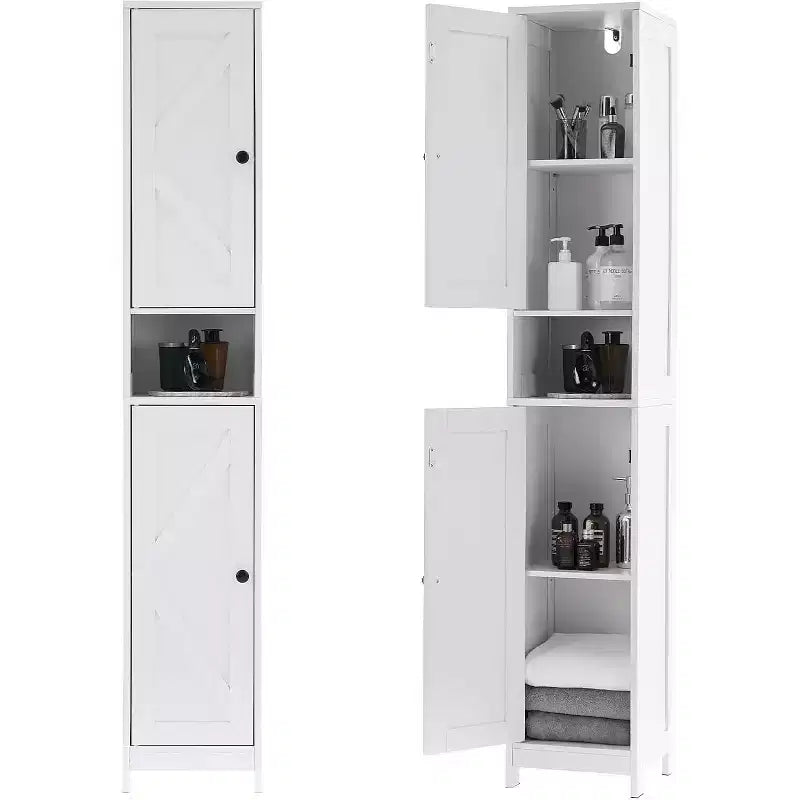 Meuble de rangement haut et étroit pour salle de bain, organiseur sur pied de 170 cm avec étagère réglable, conception résistante à l'eau pour cuisine, couloir, salle de bain