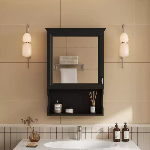 CASAINC 20'' Wall Mounted Bathroom Cabinet with Mirror & Storage Door