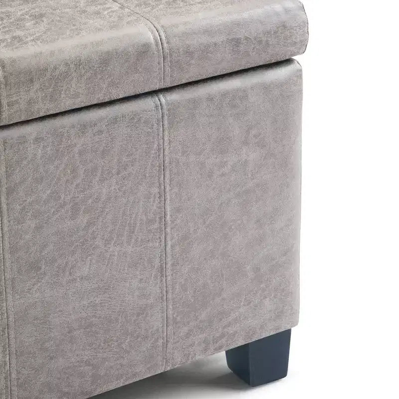 Banc de rangement rectangulaire de 91 cm avec assise en similicuir et cadre en bois - pour pied de lit
