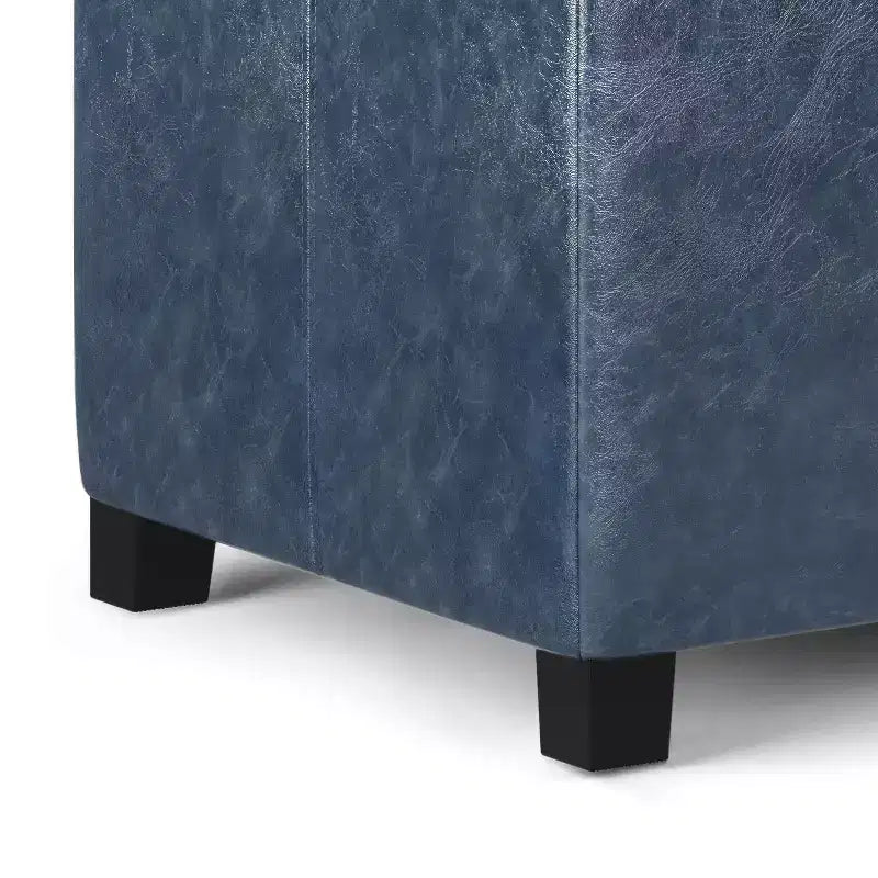Banc de rangement rectangulaire de 91 cm avec assise en similicuir et cadre en bois - pour pied de lit