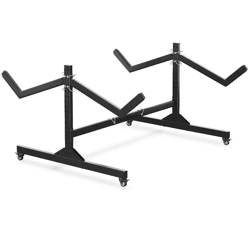 COZONY 2 porte-kayaks sur roulettes, support de kayak autoportant en acier avec largeur réglable et sangles de suspension