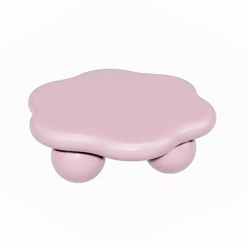 Table basse en forme de nuage de 35 po avec pieds sphériques – MDF rose, capacité de 200 lb