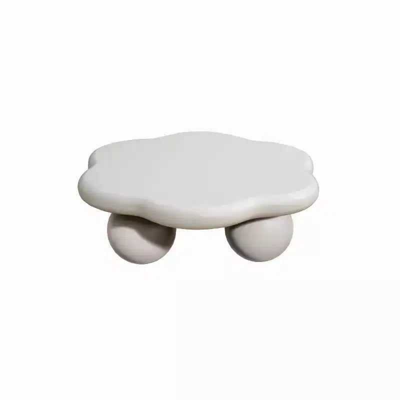 Table basse en forme de nuage de 35 po avec pieds sphériques – MDF rose, capacité de 200 lb