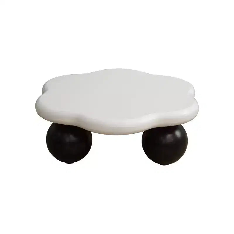 Table basse en forme de nuage de 35 po avec pieds sphériques – MDF rose, capacité de 200 lb
