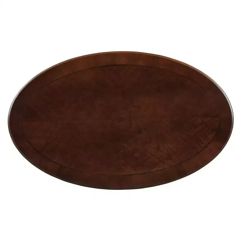 Table basse ovale de style campagnard avec tiroir et étagère inférieure - Marron vieilli, 114 cm