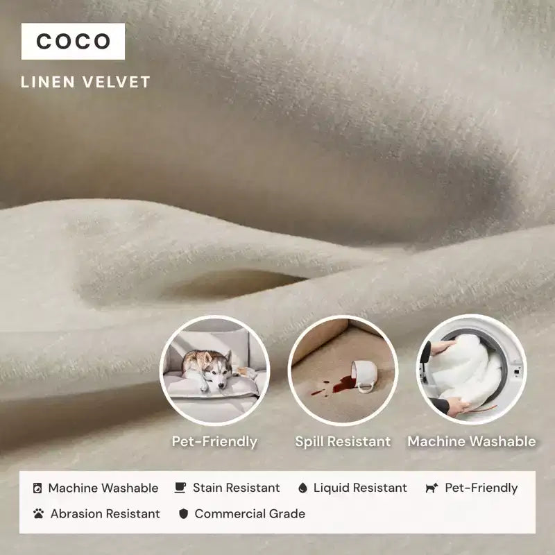 Canapé d'angle modulaire 5 places lavable + ottoman - Lavable en machine, compatible avec les animaux domestiques