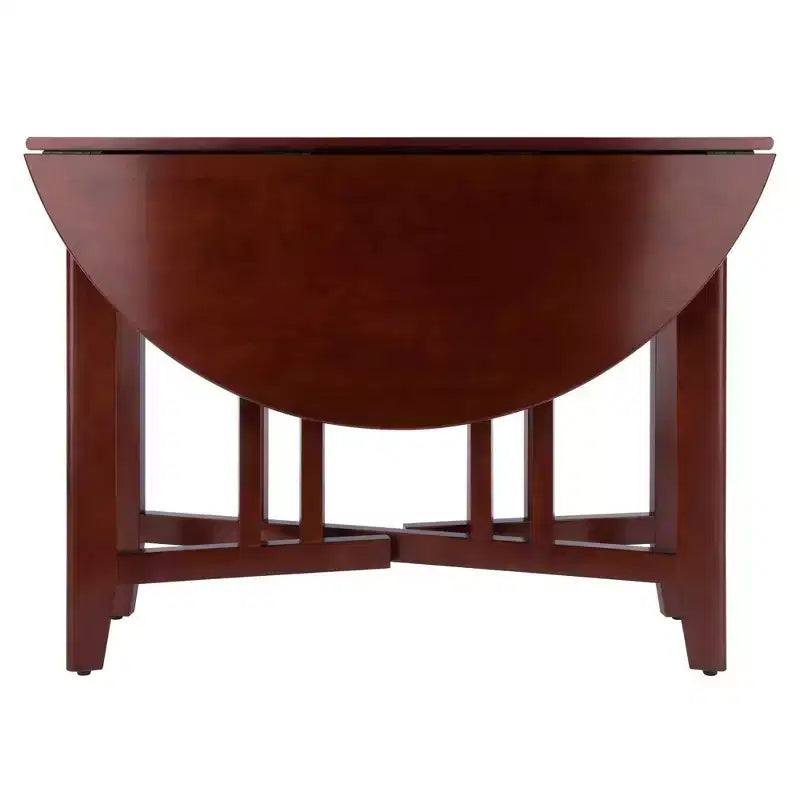 Table de salle à manger ronde Alamo de 42 po en bois/noyer à double abattant