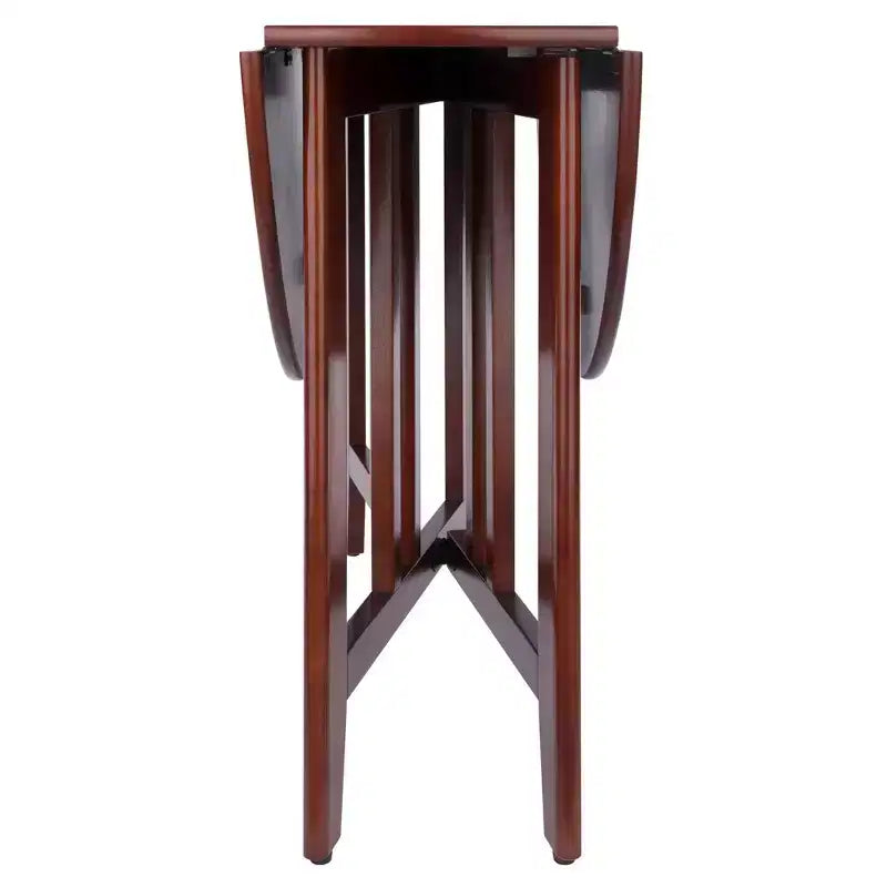 Table de salle à manger ronde Alamo de 42 po en bois/noyer à double abattant