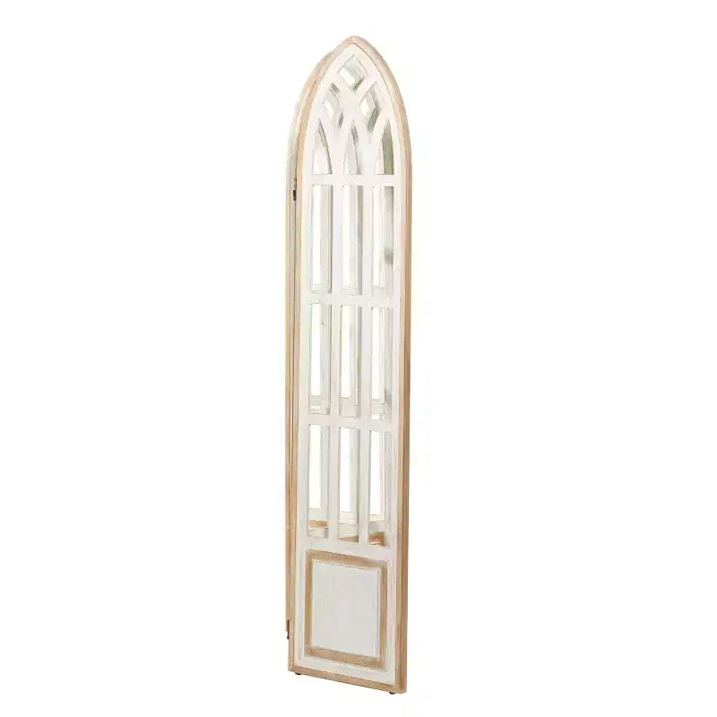 Séparateur de pièce en bois de ferme à 3 panneaux - Blanc, aucun assemblage requis