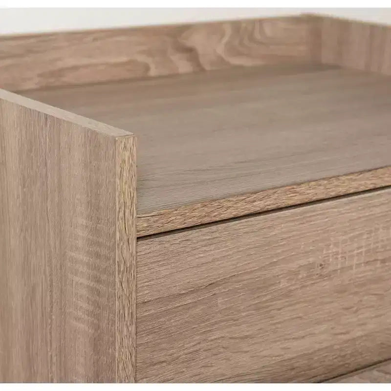 Classeur latéral à 2 tiroirs avec plateau pour imprimante – Finition plaqué bois gris