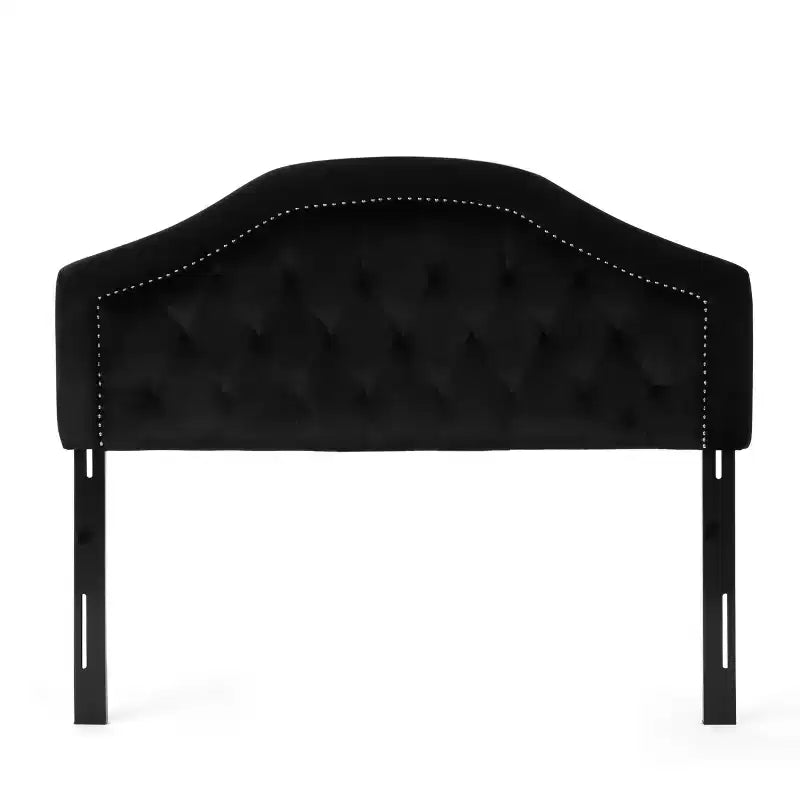 Tête de lit capitonnée Glam Grand Lit/Queen - Boutons touffetés et coutures diamant avec clous décoratifs