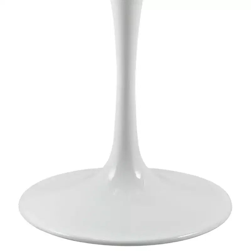 Table à manger ronde en bois avec pied central - Blanc, Mid-Century Modern