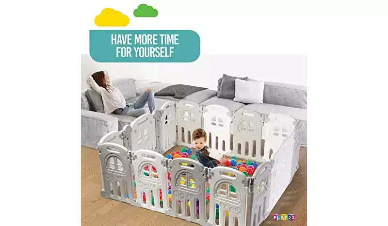Parc pliable pour bébé de 14 panneaux - Forme réglable, Centre d'activités de plus de 2,3 m²