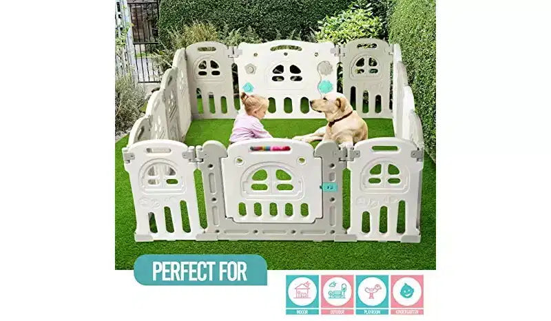 Parc pliable pour bébé de 14 panneaux - Forme réglable, Centre d'activités de plus de 2,3 m²
