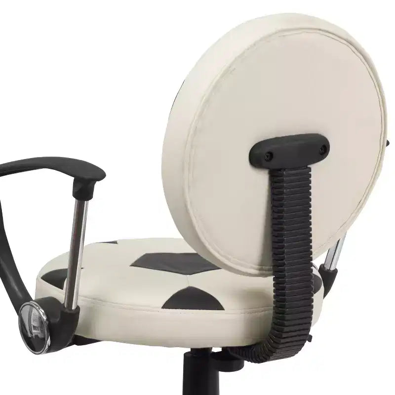Chaise de travail pivotante de sport avec accoudoirs – Revêtement en vinyle, hauteur réglable
