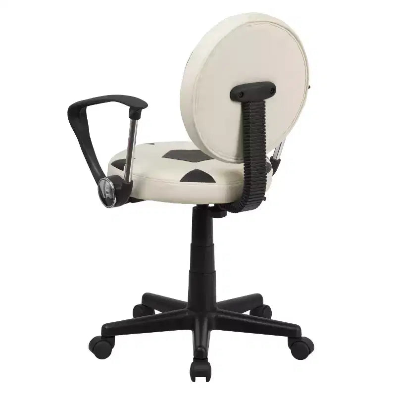Chaise de travail pivotante de sport avec accoudoirs – Revêtement en vinyle, hauteur réglable