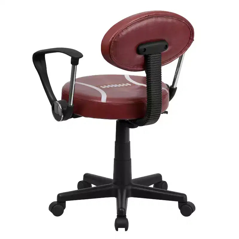 Chaise de travail pivotante de sport avec accoudoirs – Revêtement en vinyle, hauteur réglable