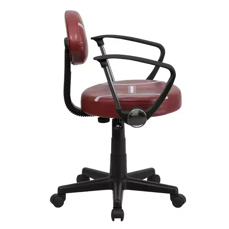 Chaise de travail pivotante de sport avec accoudoirs – Revêtement en vinyle, hauteur réglable