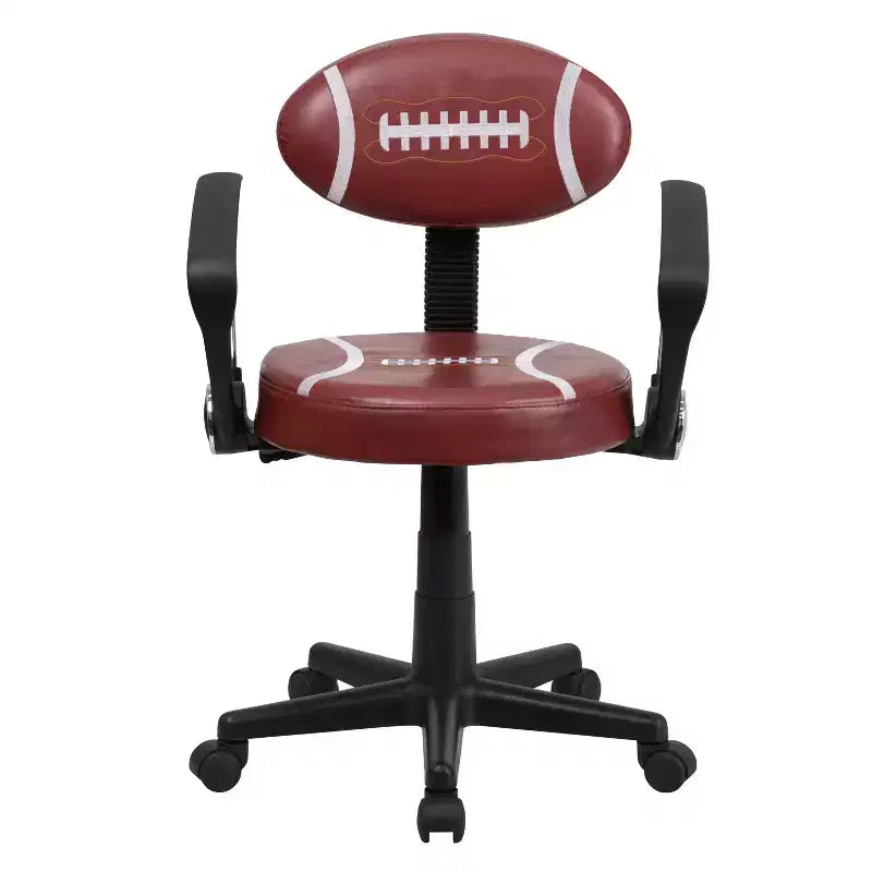 Chaise de travail pivotante de sport avec accoudoirs – Revêtement en vinyle, hauteur réglable
