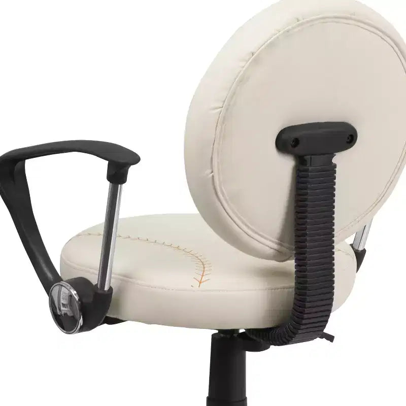 Chaise de travail pivotante de sport avec accoudoirs – Revêtement en vinyle, hauteur réglable