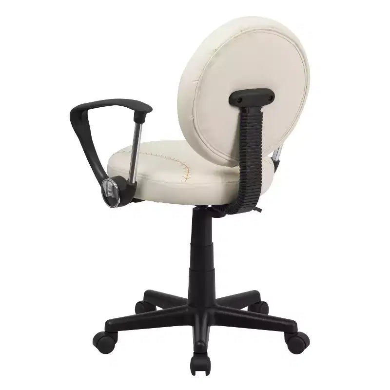 Chaise de travail pivotante de sport avec accoudoirs – Revêtement en vinyle, hauteur réglable