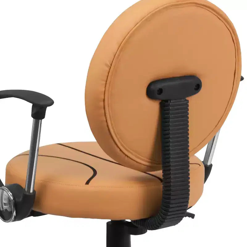 Chaise de travail pivotante de sport avec accoudoirs – Revêtement en vinyle, hauteur réglable