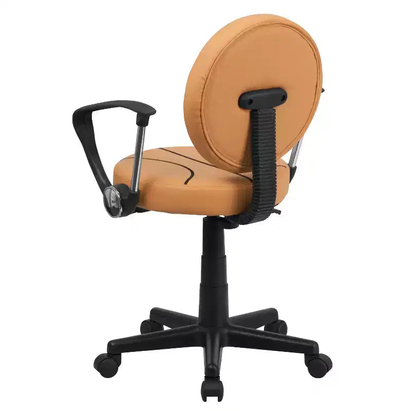 Chaise de travail pivotante de sport avec accoudoirs – Revêtement en vinyle, hauteur réglable