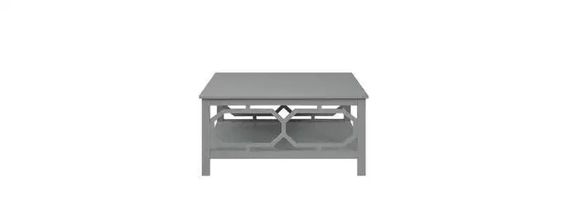 Table basse carrée 36" avec étagère ouverte - Bois composite noir