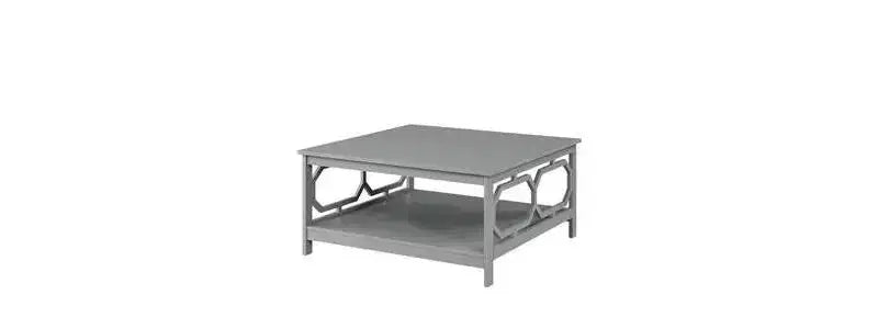 Table basse carrée 36" avec étagère ouverte - Bois composite noir