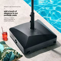 Base de parasol de terrasse à remplir avec roues – Capacité de 55 kg, en PEHD noir