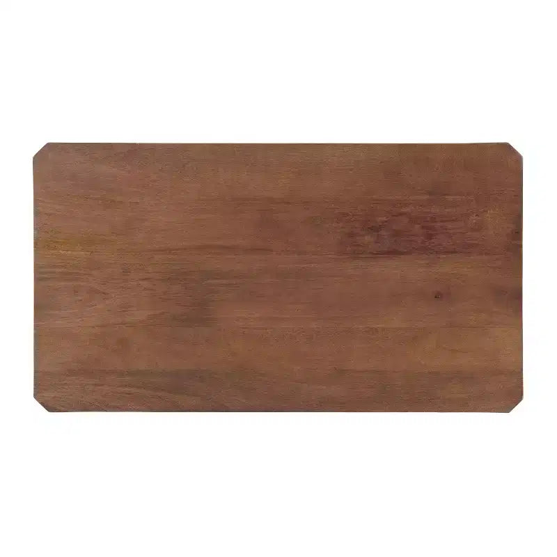 Table Basse Rectangulaire - Deux Niveaux en Bois de Mangue Massif, 36x20x18 Pouces