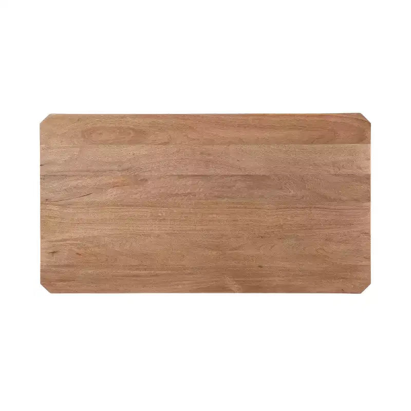 Table Basse Rectangulaire - Deux Niveaux en Bois de Mangue Massif, 36x20x18 Pouces