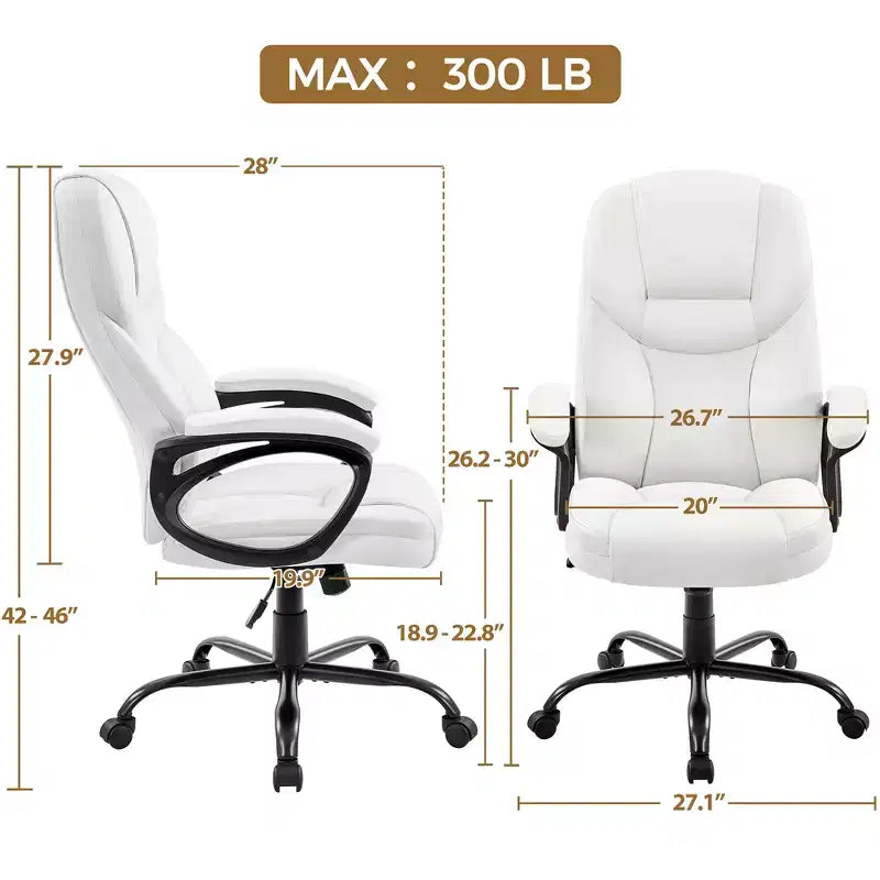 Fauteuil de bureau de direction en similicuir - Dossier haut ergonomique, capacité de 136 kg