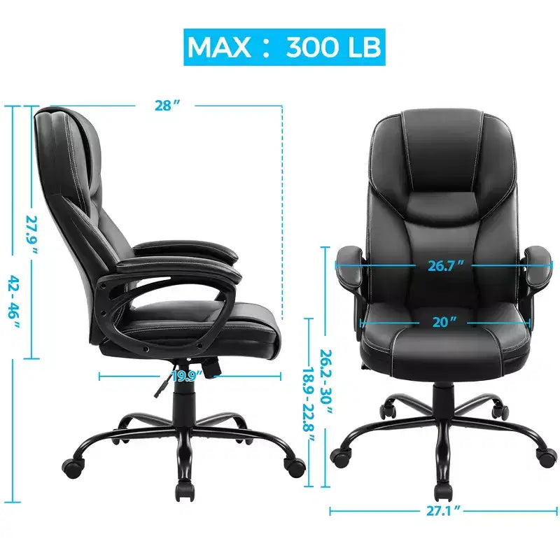 Fauteuil de bureau de direction en similicuir - Dossier haut ergonomique, capacité de 136 kg