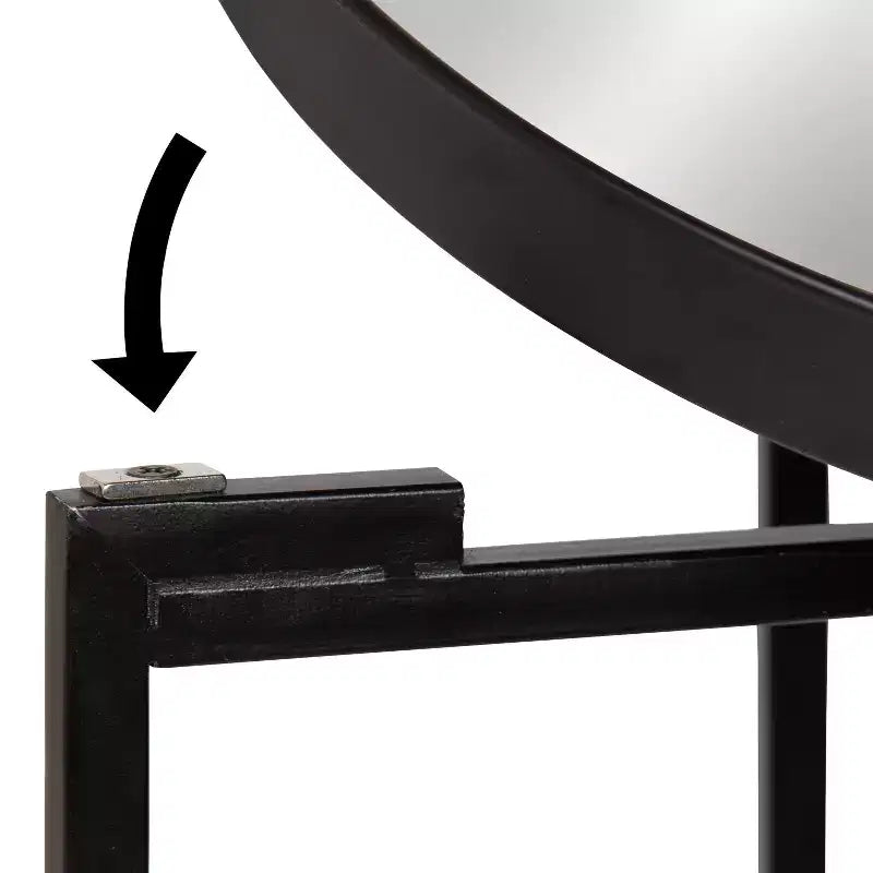 Table d'appoint pliante ronde en métal avec plateau - Noir et or, 35,5 cm