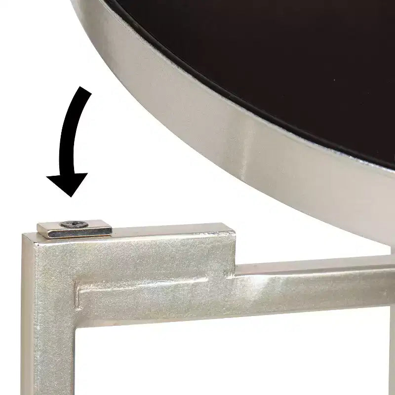 Table d'appoint pliante ronde en métal avec plateau - Noir et or, 35,5 cm