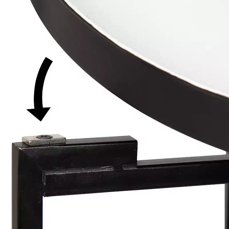 Table d'appoint pliante ronde en métal avec plateau - Noir et or, 35,5 cm