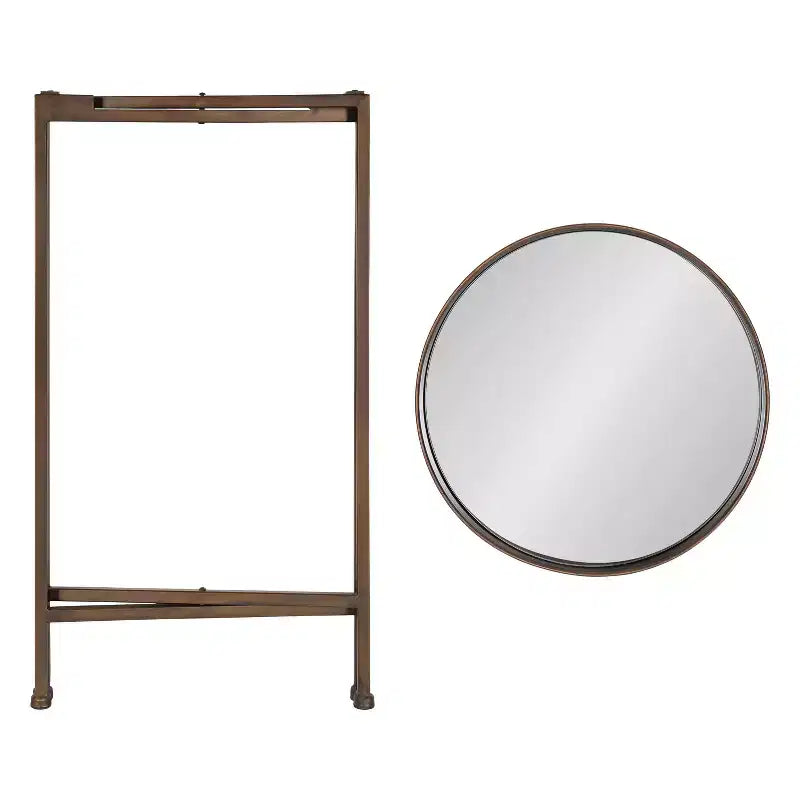 Table d'appoint pliante ronde en métal avec plateau - Noir et or, 35,5 cm