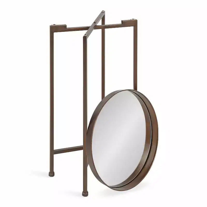 Table d'appoint pliante ronde en métal avec plateau - Noir et or, 35,5 cm