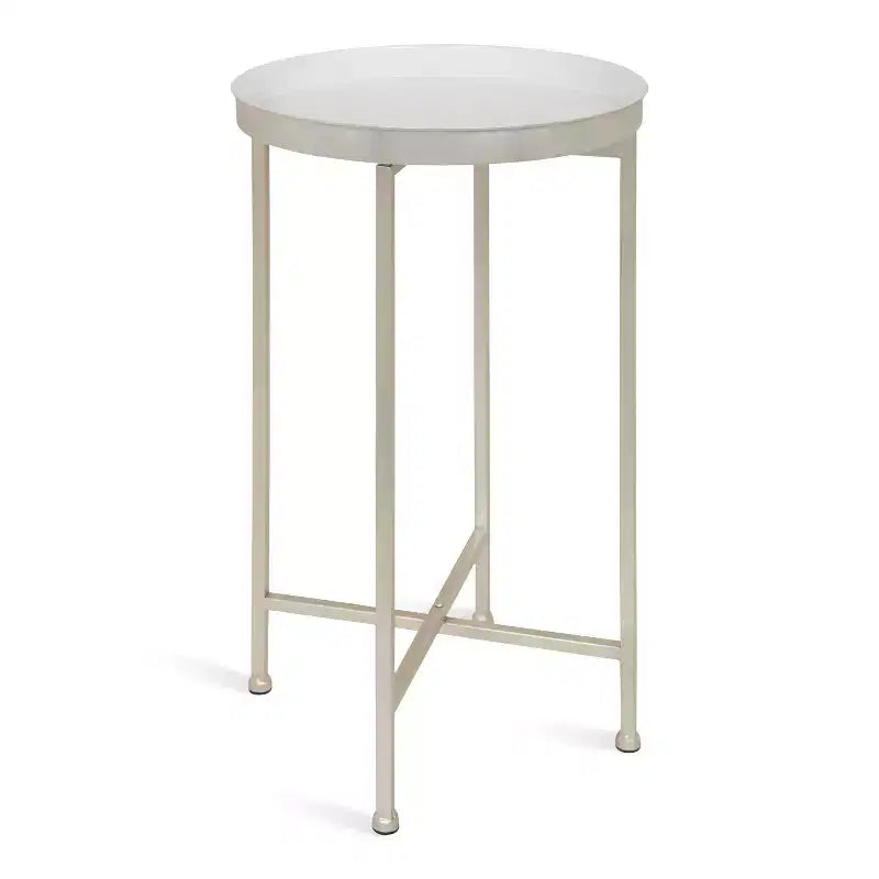 Table d'appoint pliante ronde en métal avec plateau - Noir et or, 35,5 cm