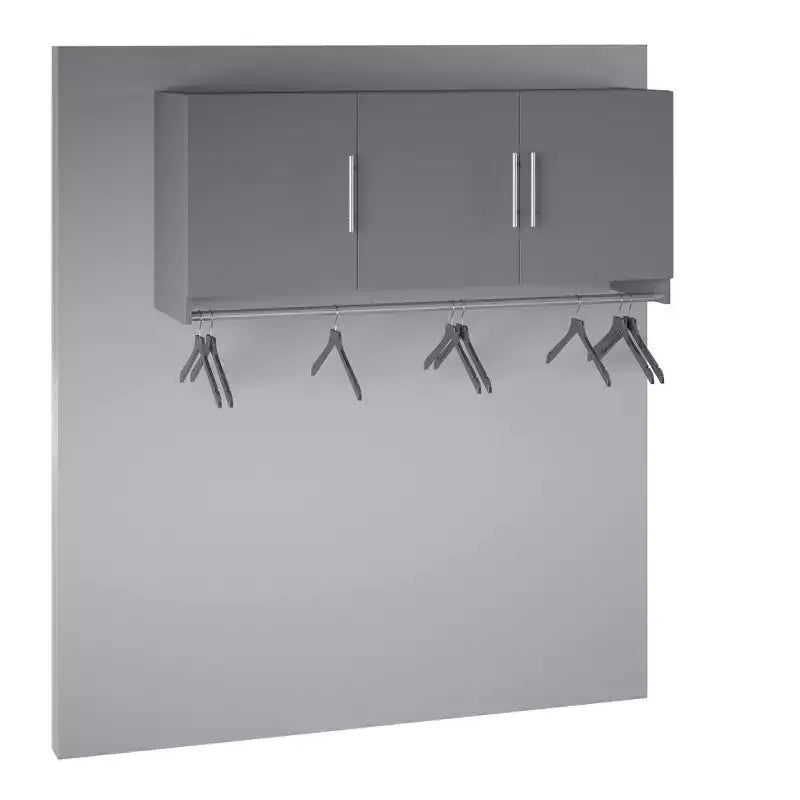 Armoire murale 3 portes avec tringle de suspension et étagères réglables - Rangement en MDF